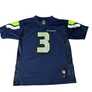 Seattle Seahawks Youth Jersey L (14/16) Navy Blue Russell Wilson #3 NFL Football